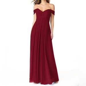 AZAZIE Elegant Off-Shoulder Burgundy Gown